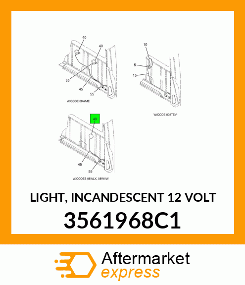 LIGHT, INCANDESCENT 12 VOLT 3561968C1