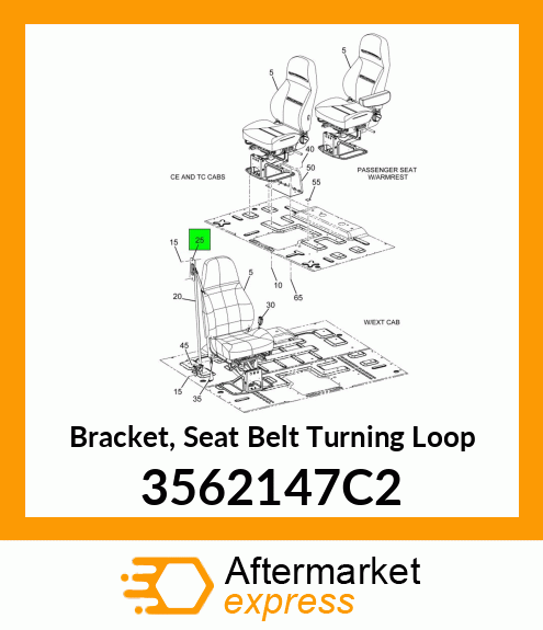 Bracket, Seat Belt Turning Loop 3562147C2