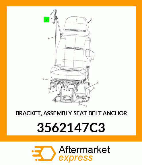 BRACKET, ASSEMBLY SEAT BELT ANCHOR 3562147C3