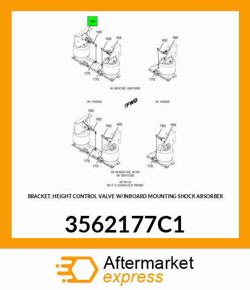 BRACKET, HEIGHT CONTROL VALVE W/INBOARD MOUNTING SHOCK ABSORBER 3562177C1