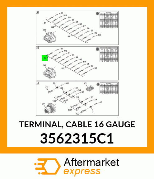 TERMINAL, CABLE 16 GAUGE 3562315C1