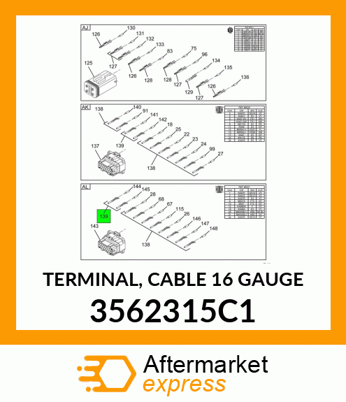 TERMINAL, CABLE 16 GAUGE 3562315C1