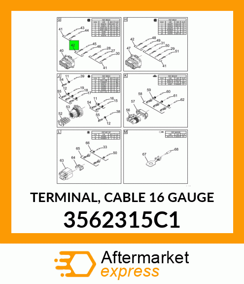 TERMINAL, CABLE 16 GAUGE 3562315C1