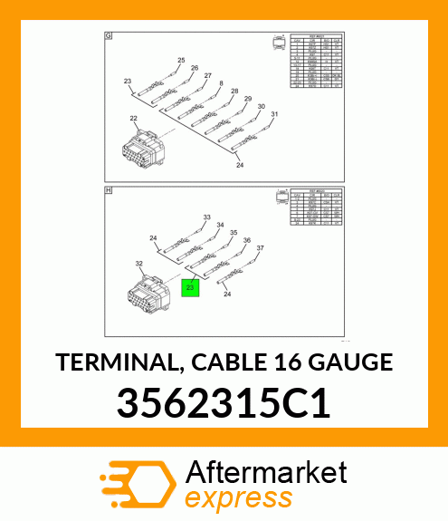 TERMINAL, CABLE 16 GAUGE 3562315C1