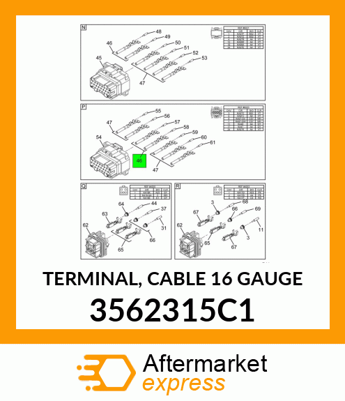 TERMINAL, CABLE 16 GAUGE 3562315C1