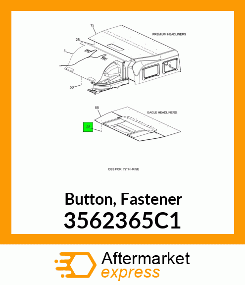 Button, Fastener 3562365C1