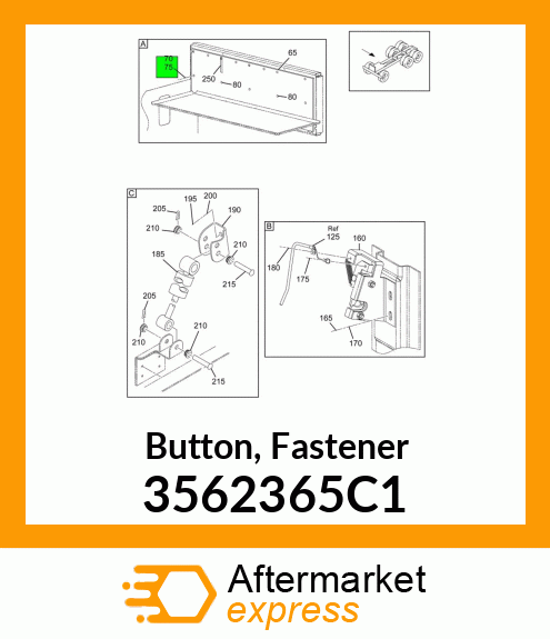 Button, Fastener 3562365C1