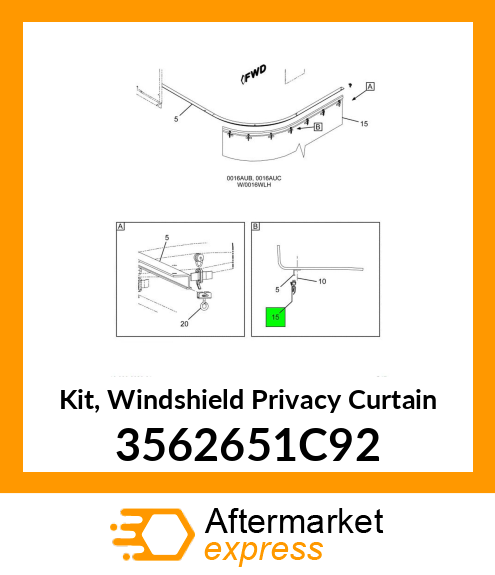 Kit, Windshield Privacy Curtain 3562651C92