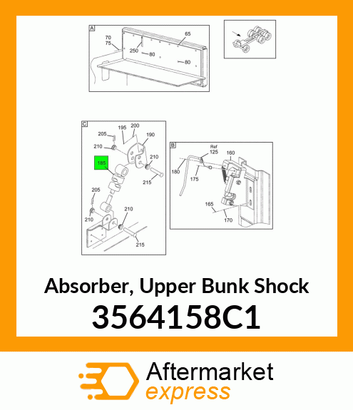 Absorber, Upper Bunk Shock 3564158C1