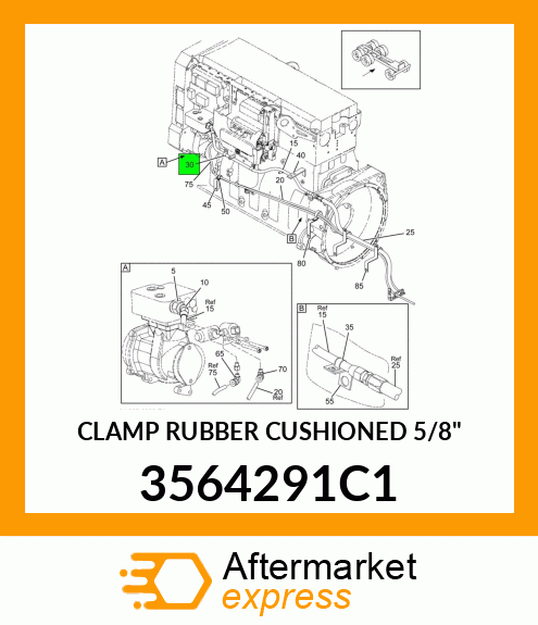 CLAMP RUBBER CUSHIONED 5/8" 3564291C1
