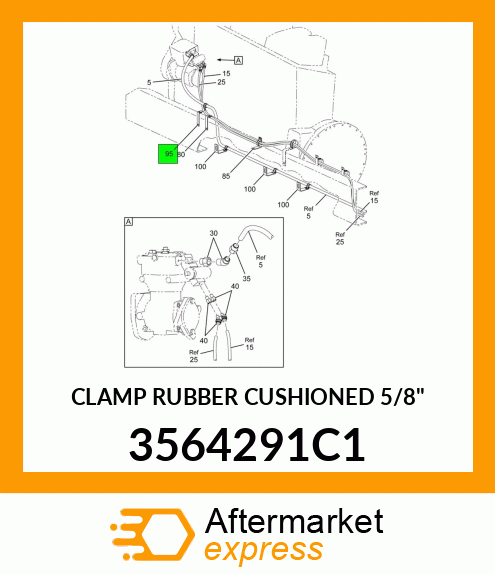 CLAMP RUBBER CUSHIONED 5/8" 3564291C1