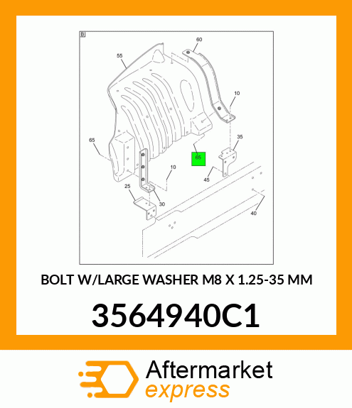 BOLT W/LARGE WASHER M8 X 1.25-35 MM 3564940C1