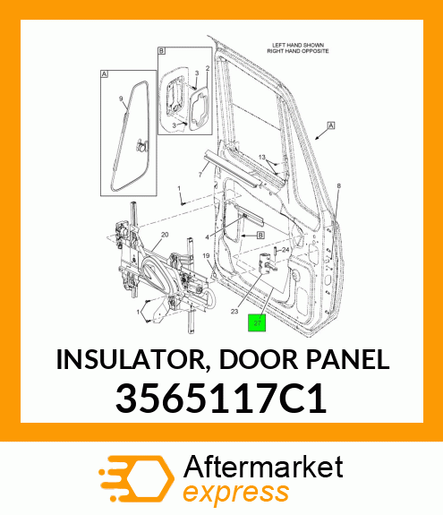 INSULATOR, DOOR PANEL 3565117C1