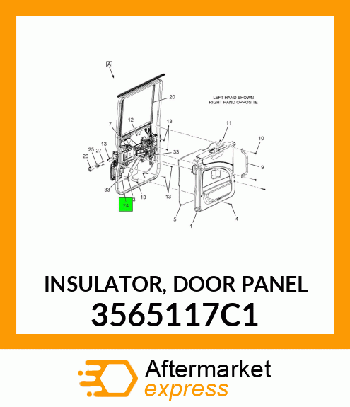 INSULATOR, DOOR PANEL 3565117C1