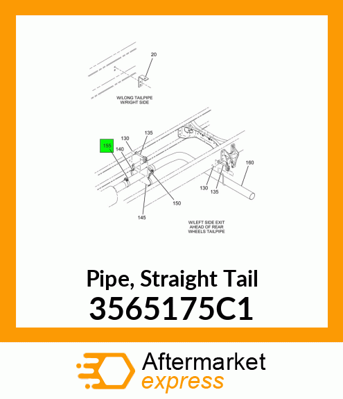 Pipe, Straight Tail 3565175C1