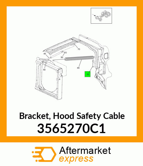 Bracket, Hood Safety Cable 3565270C1