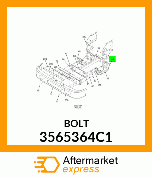 BOLT HUCK-SPIN 5/8 DIA -16 3565364C1