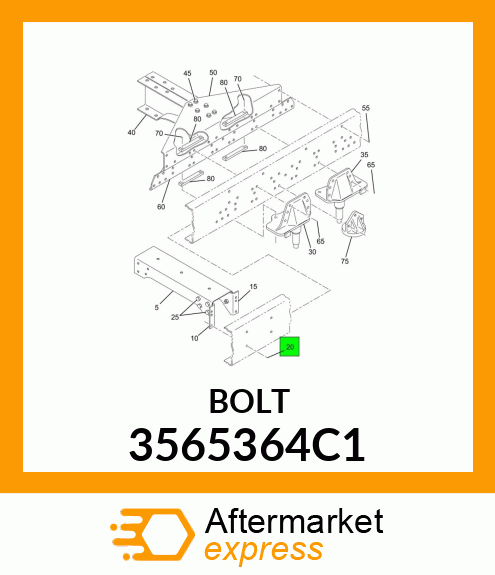 BOLT HUCK-SPIN 5/8 DIA -16 3565364C1