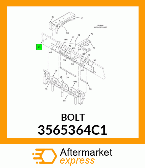 BOLT HUCK-SPIN 5/8 DIA -16 3565364C1