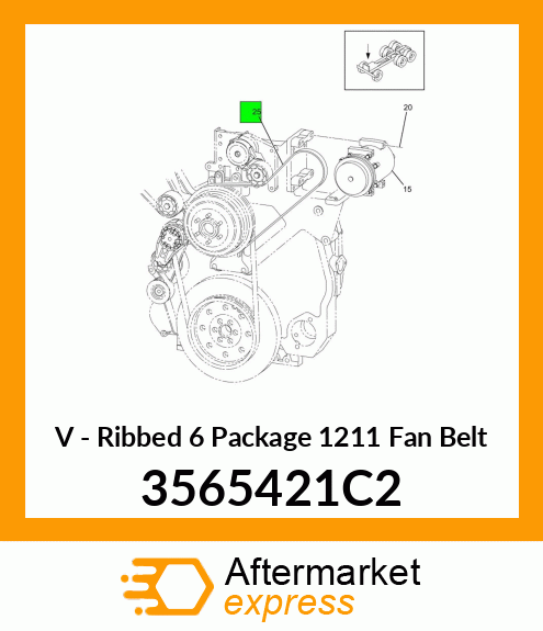 V - Ribbed 6 Package 1211 Fan Belt 3565421C2