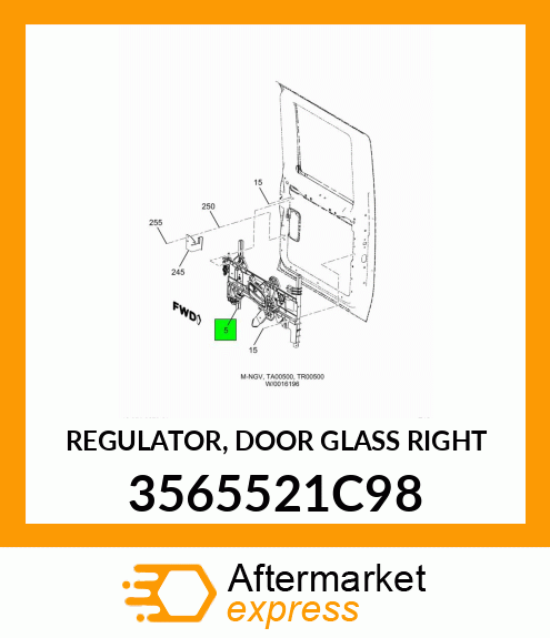 REGULATOR, DOOR GLASS RIGHT 3565521C98