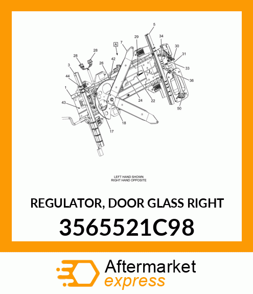 REGULATOR, DOOR GLASS RIGHT 3565521C98