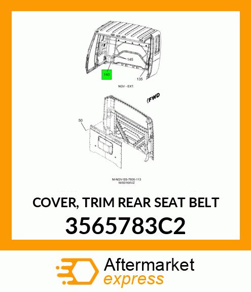 COVER, TRIM REAR SEAT BELT 3565783C2