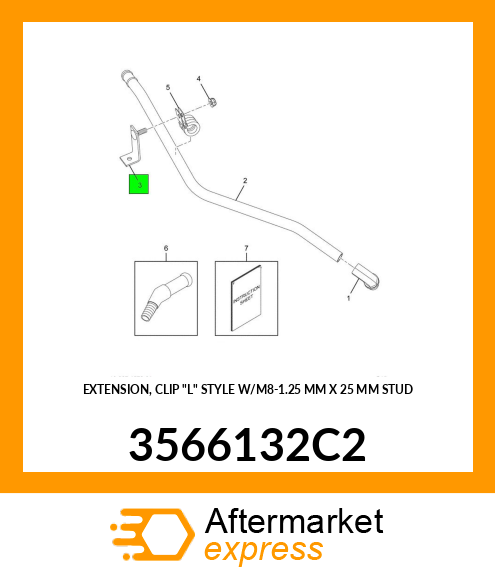 EXTENSION, CLIP "L" STYLE W/M8-1.25 MM X 25 MM STUD 3566132C2