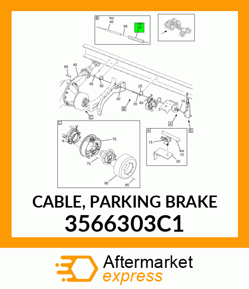 CABLE, PARKING BRAKE 3566303C1