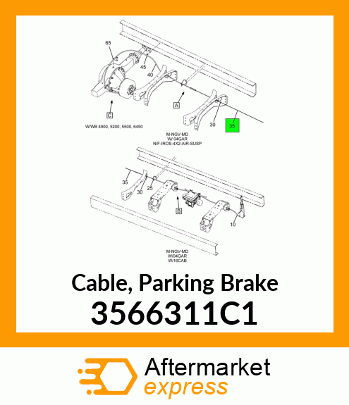 Cable, Parking Brake 3566311C1