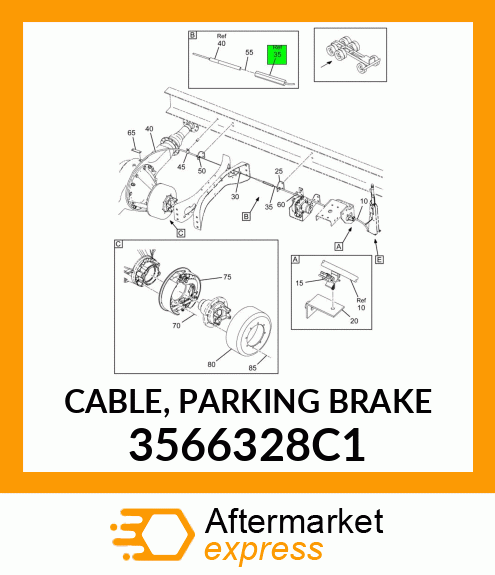 CABLE, PARKING BRAKE 3566328C1