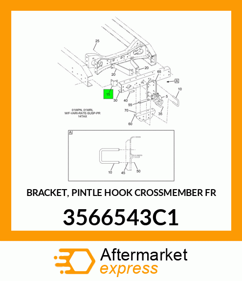 BRACKET, PINTLE HOOK CROSSMEMBER FR 3566543C1