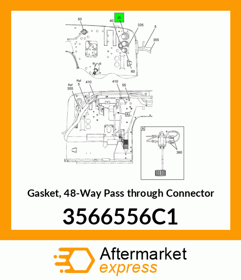Gasket, 48-Way Pass through Connector 3566556C1