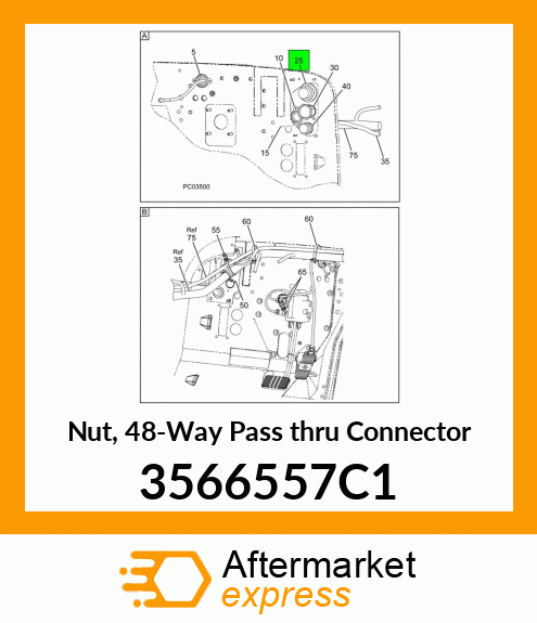 Nut, 48-Way Pass thru Connector 3566557C1