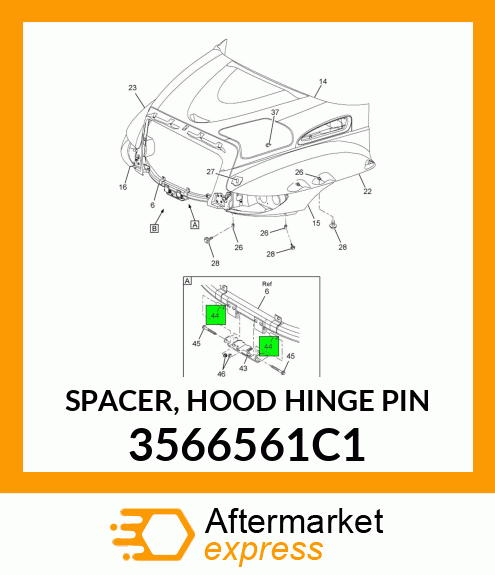 SPACER, HOOD HINGE PIN 3566561C1