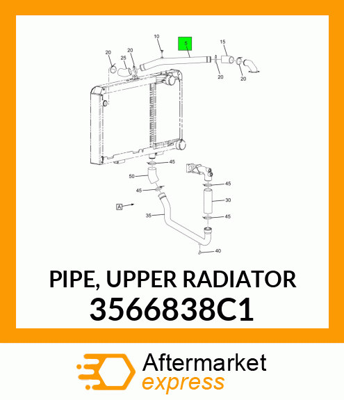 PIPE, UPPER RADIATOR 3566838C1