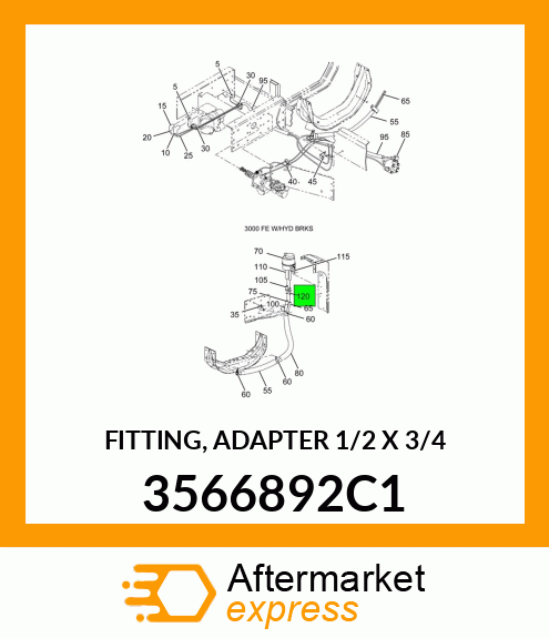 FITTING, ADAPTER 1/2" X 3/4" 3566892C1