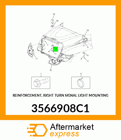 REINFORCEMENT, RIGHT TURN SIGNAL LIGHT MOUNTING 3566908C1