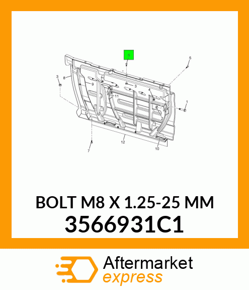 BOLT M8 X 1.25-25 MM 3566931C1