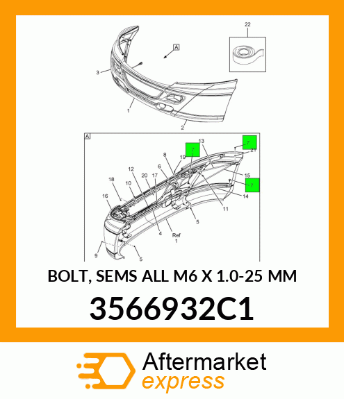 BOLT, SEMS ALL M6 X 1.0-25 MM 3566932C1