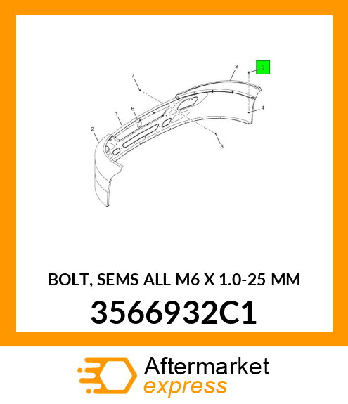 BOLT, SEMS ALL M6 X 1.0-25 MM 3566932C1