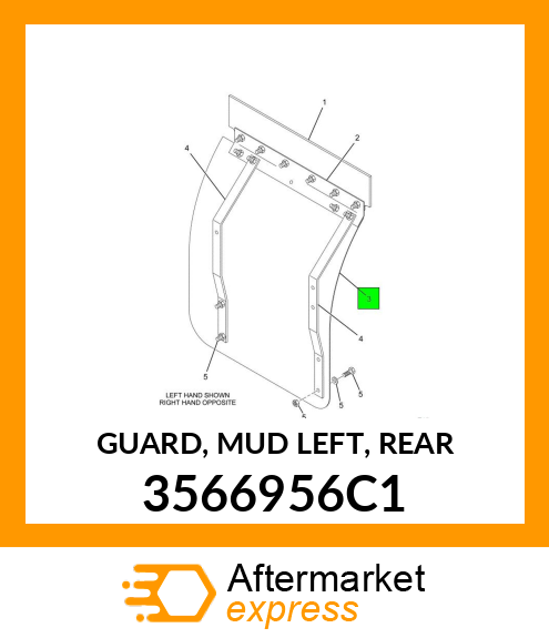 GUARD, MUD LEFT, REAR 3566956C1