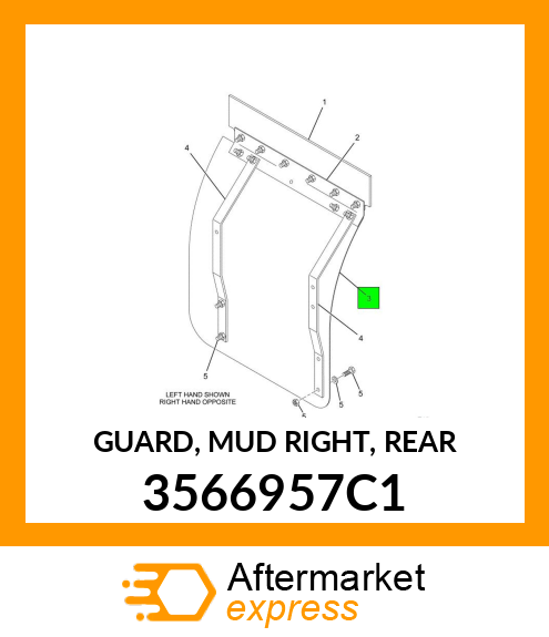 GUARD, MUD RIGHT, REAR 3566957C1