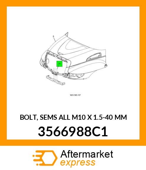 BOLT, SEMS ALL M10 X 1.5-40 MM 3566988C1