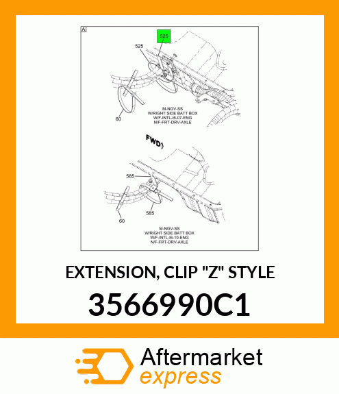 EXTENSION, CLIP "Z" STYLE 3566990C1