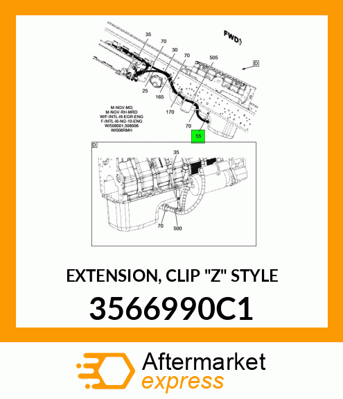 EXTENSION, CLIP "Z" STYLE 3566990C1