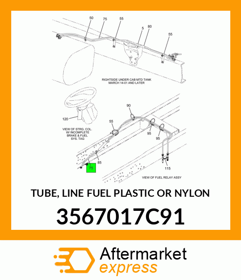 TUBE, LINE FUEL PLASTIC OR NYLON 3567017C91