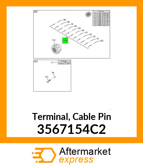 Terminal, Cable Pin 3567154C2