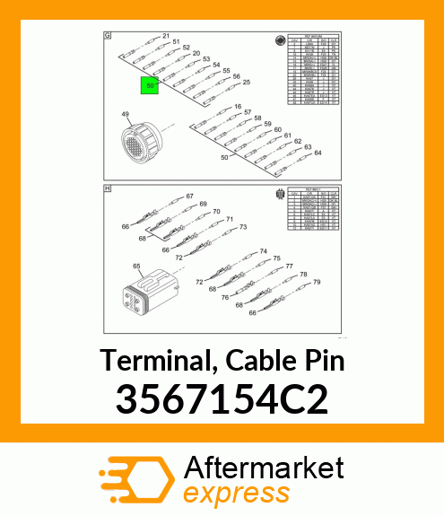 Terminal, Cable Pin 3567154C2