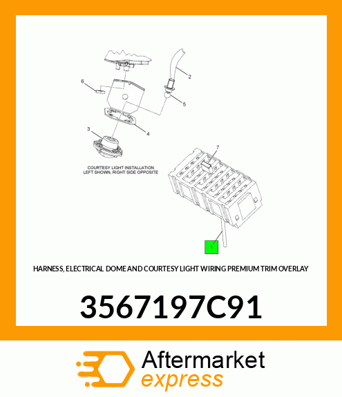 HARNESS, ELECTRICAL DOME AND COURTESY LIGHT WIRING PREMIUM TRIM OVERLAY 3567197C91